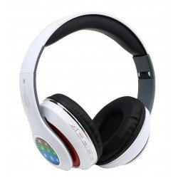 LED Light HD Over the Head Wireless Bluetooth Stereo Headphone STN13L (White)